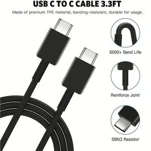 Wholesale Price <b>USB</b>-<b>C</b> 25W Charging and Data <b>Cable</b> Fast 45W 5A Foil Shielded <b>Type</b> <b>C</b> to <b>Type</b> <b>C</b> <b>Cable</b> for S21 S20 Note10 Phone - Product Image 2