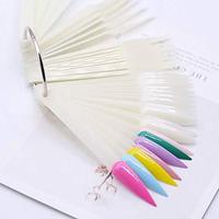 Support de présentation de couleur d'ongles en forme d'éventail long et fin pour la présentation de vernis à ongles en gel, outils professionnels pour les étudiants en manucure et les professionnels du nail art