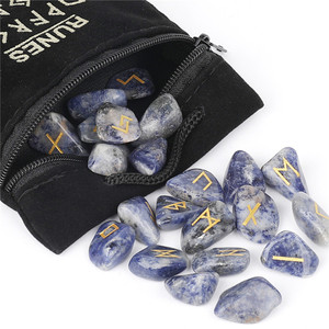 Juego de 25 Piedras Rúnicas de Cristal Natural con Patrón de <span class=keywords><strong>Alfabeto</strong></span> Rúnico Grabado, Piedras Semipreciosas al por Mayor - Product Image 5