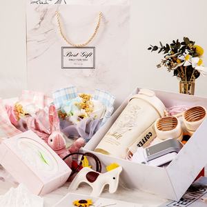 Kipas genggam kecil hadiah Logo kantong vakum termos Mug Hadiah Set dari kotak bunga dalam kotak hadiah untuk Hari Valentine - Product Image 2