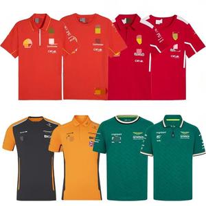 Sweat-shirt de course d'été en coton imprimé personnalisé, polo coupe-vent pour moto, fermeture à boutons, respirant, séchage rapide - Product Image 1