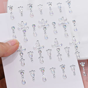 5Pc Diamant <span class=keywords><strong>Visage</strong></span> Autocollants Blanc Style Mixte Glitter Cristal <span class=keywords><strong>Visage</strong></span> Decal 3D Auto-Adhésif <span class=keywords><strong>Visage</strong></span> Strass Maquillage - Product Image 4