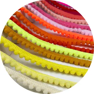 Hersteller Kleidungs stück dekorative Nylon Quaste Spitzen besatz Pom Pom Fransen