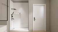 Panneaux muraux de douche Wiselink salle de bain produit de douche en marbre de culture imperméable à l'eau panneau de douche surround de baignoire en marbre de culture