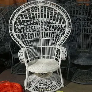 white color princess peacock chairs natural color rattan wicker chairs
