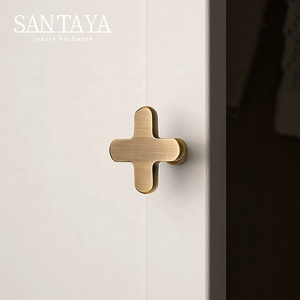 Santaya Solid Antiek Geborsteld Messing Handgrepen Keuken Kastgrepen Slaapkamer Garderobe Ladeknoppen Meubels Bronzen Handgreep - Product Image 4