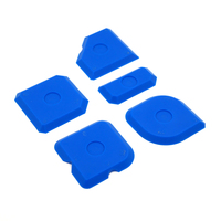Couteau à mastic bleu, 5 pièces, spatule à mastic, grattoirs à calfeutrage