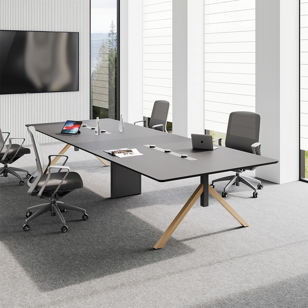 Modern Large Modular Conference Table for Home School Office Meeting Room Fashionable Wooden Material For 4 8 10 12 People