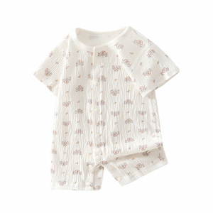 Body para bebé de manga corta, de algodón, ligero, transpirable, unisex, ropa de verano, mono para bebé de clase A - Product Image 5