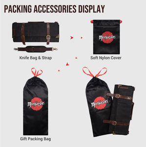 Couteau en cuir personnalisé de haute qualité, échantillon gratuit, sac de rangement enroulable pour couteau de chef, sac à rouleau pour couteau de chef - Product Image 2