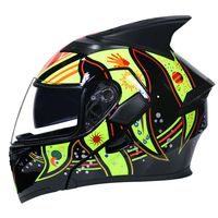 Casques de moto Bluetooth avec logo personnalisé, double visière, légers, casques intégraux rabattables pour moto
