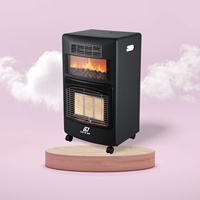 Chauffage à gaz infrarouge électrique Portable Animation de flamme allumage piézo-électrique vanne en cuivre revêtement en fer écran de chauffage à gaz usage domestique