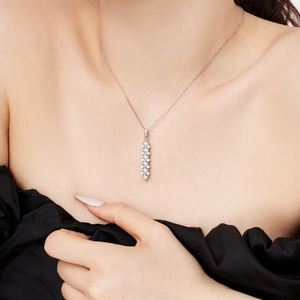 Collier de bijouterie fine au design unique Dylam, argent S925, plusieurs couleurs, cluster carré, zircone 5A, pendentif en forme de barre, collier pour femmes - Product Image 3