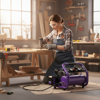 Compresseur d'air portable sans balais au lithium 21V, 7,5 bars, réservoir de 9L, 25L/min, 2880 tr/min, modèle compact