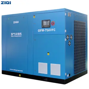 High efficiency Most popular 75KW 50HZ 400V vertical rotary oilless air screw compressor for chemical industry