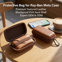 Étui à lunettes personnalisable, rigide, étanche et léger avec fermeture éclair pour le rangement des lunettes Ray-Ban Ai