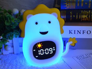 Tùy Chỉnh Âm Thanh Nhạc Chuông Sạc Phòng Ngủ Cạnh Giường Ngủ Kid Trẻ Em Trẻ Em LED Thông Minh Thức Dậy Ánh Sáng Mặt Trời Mọc Kỹ Thuật Số Bàn Bảng Đồng Hồ Báo Thức - Product Image 6