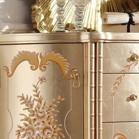 Commode française de luxe européenne haut de gamme en bois massif avec armoire d'entrée décorative en feuille d'argent pour chambre ou salon