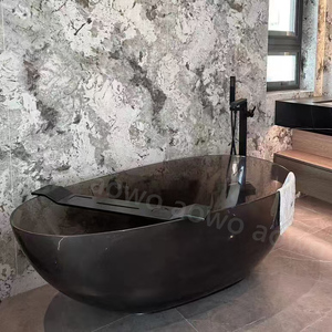 Baignoire <span class=keywords><strong>en</strong></span> résine de <span class=keywords><strong>pierre</strong></span> solide de couleur bleu profond salle de bain d'hôtel baignoire à remous <span class=keywords><strong>en</strong></span> résine transparente propre à travers la baignoire de rêve - Product Image 4