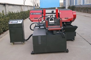 Sierra <span class=keywords><strong>de</strong></span> cinta metálica giratoria automática Jinfeng GS280 con corte angular, engranaje <span class=keywords><strong>de</strong></span> corte, sujeción hidráulica, motor <span class=keywords><strong>de</strong></span> 3kW y control PLC - Product Image 4