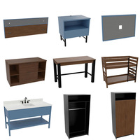 Liquidation de mobilier d'hôtel AmericInn : Ensembles de chambre d'hôtesse avec tête de lit, armoire, chaise et canapé en gros