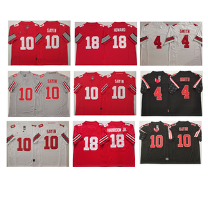 俄亥俄州2025大学美式足球10 # SAYIM 18 # HOWARD 2 # DOWNS 4 # SMITH 33 # SAWYER 1 # JUDKINS 7 # STROUD缝制球衣 - Product Image 1