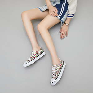 Baskets en <span class=keywords><strong>toile</strong></span> classiques pour femmes de haute qualité chaussures décontractées colorées à fleurs personnalisées pour l'été automne printemps - Product Image 6