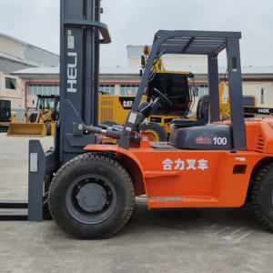 Chariot élévateur à palettes Heli d'occasion de 10 tonnes, levée 3m, faible consommation de carburant, Heli CPCD100, chariot élévateur diesel d'occasion en stock - Product Image 1