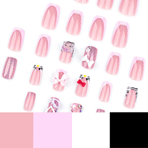 Usine <span class=keywords><strong>pas</strong></span> <span class=keywords><strong>cher</strong></span> en gros 3D Nail Art bricolage décoration mignon chat arc presse sur les <span class=keywords><strong>ongles</strong></span> à pois <span class=keywords><strong>faux</strong></span> <span class=keywords><strong>ongles</strong></span> <span class=keywords><strong>avec</strong></span> des motifs pour la beauté - Product Image 4