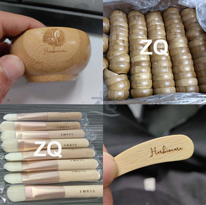 ชามไม้ไผ่ธรรมชาติเป็นมิตรกับสิ่งแวดล้อมสำหรับใส่เจลหรือครีมบำรุงผิวหน้า พร้อมช้อน/ไม้พาย  รับทำโลโก้ตามสั่ง - Product Image 3
