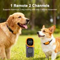 Collier de dressage pour chien avec télécommande, portée 2600 pieds, étanche IPX7, pour 2 chiens, avec fonctions bip/vibration/chock/détection d'urine, 6 sons, rechargeable