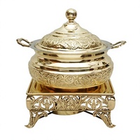 Plat à friture en laiton de Style Premium avec support gravé à la main conception bol à plat Antique et grand pot décoratif de mariage