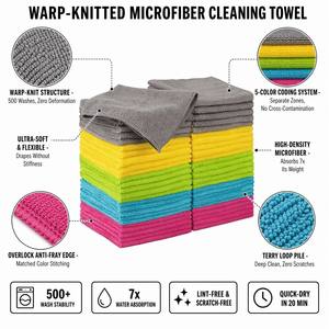 Toallas <span class=keywords><strong>de</strong></span> Microfibra Super Absorbentes Tejidas con Hilo, Paño <span class=keywords><strong>de</strong></span> Limpieza <span class=keywords><strong>para</strong></span> Cocina y Hogar, 16x16 Pulgadas, Precio <span class=keywords><strong>de</strong></span> Fábrica - Product Image 2