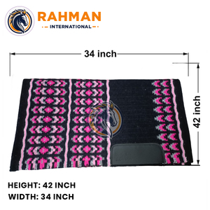Tapis de selle western en feutre de laine de haute qualité pour la course de barils avec protection renforcée en cuir huilé et construction durable - Product Image 2
