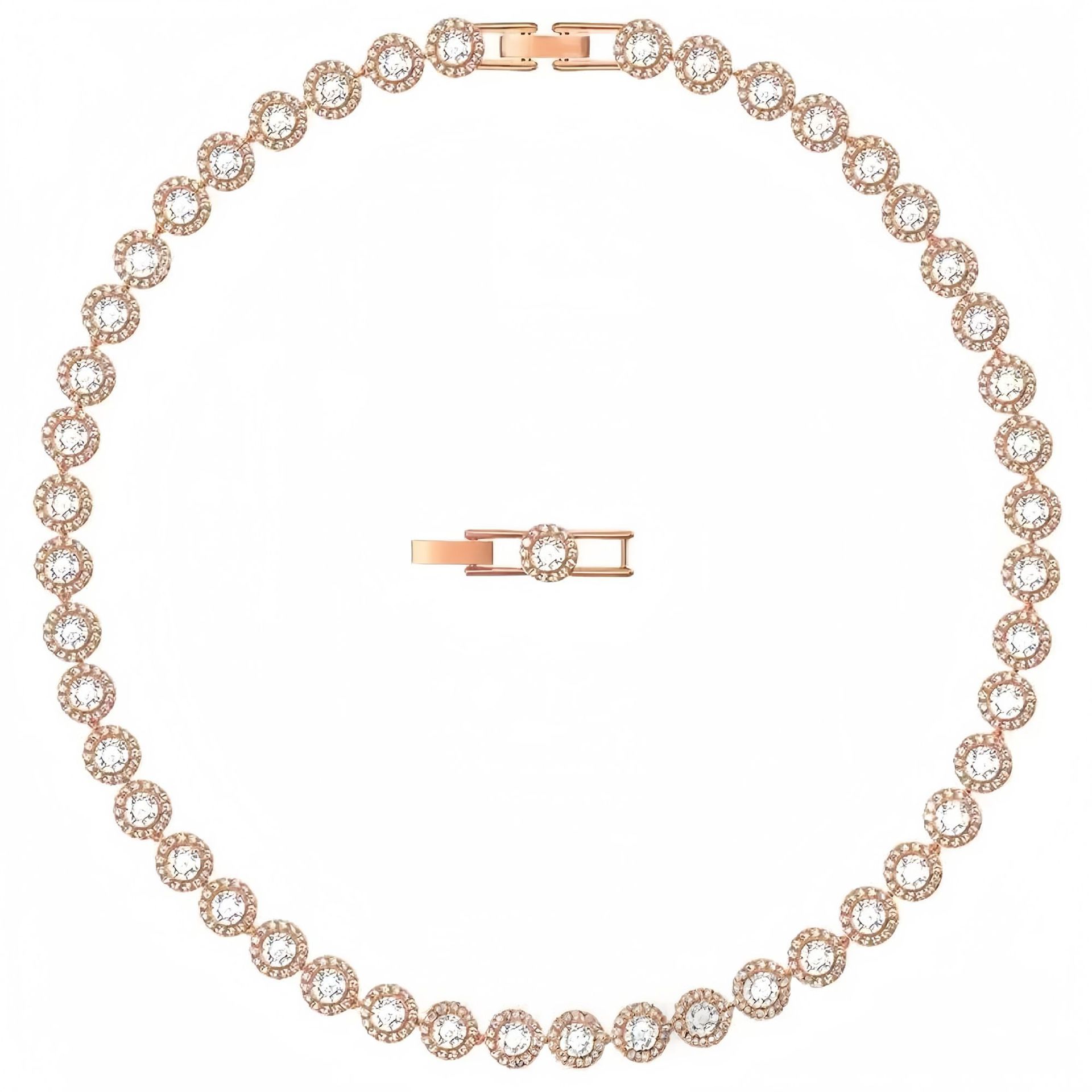 Collier diamant rond en or rose