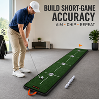 Tapis d'entraînement de golf personnalisé avec logo, gazon artificiel, coupelles cibles et drapeau détachable pour l'entraînement à domicile dans la cour
