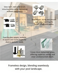 ALD سلامة 10 مللي متر 12 مللي متر الزجاج المقسى الدرابزين ل نظارة من دون إطار حاجز لأحواض السباحة - Product Image 2