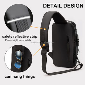 Waterpoof <span class=keywords><strong>Anti</strong></span> Roubo Esportes Peito Sling <span class=keywords><strong>Bag</strong></span> Mochila Nylon Homens Peito Bolsas Crossbody Bolsa De Ombro Com Carregamento USB - Product Image 3