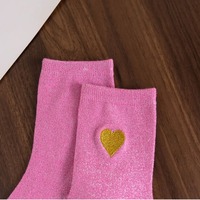 Chaussettes fantaisie scintillantes pour femmes, chaussettes décontractées métalliques brillantes, chaussettes rétro brillantes pour femmes