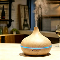 Diffuseur d'huiles essentielles pour chambre à coucher, humidificateur à grain de bois d'oignon, machine de diffusion automatique de parfum, veilleuse LED, équipement d'aromathérapie domestique