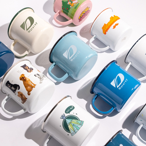 <span class=keywords><strong>Tazza</strong></span> <span class=keywords><strong>Smaltata</strong></span> da Campeggio in Metallo per Caffè e Tè con Logo Personalizzato Stampato in Sublimazione, Fornitore Cinese a Basso Costo - Product Image 1