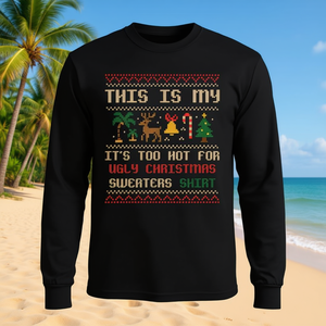 Questa è la mia maglietta natalizia a maniche lunghe con Babbo Natale hawaiano, per il Natale in luglio, l'estate - Product Image 3