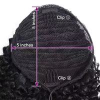 Crépus droite queue de cheval Extension de cheveux humains longue pince en cordon queue de cheval brésilien Remy cheveux humains pour les femmes