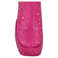 Bottines strass à bout carré pour femmes chaussures confortables en PU à talons épais