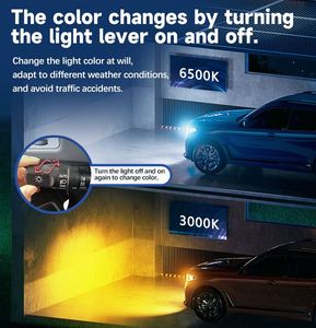 ไฟหน้ารถยนต์ LED กำลังสูง2 COLOUR 3800K 6500K หลอดไฟเลเซอร์ H4ที่มีอุณหภูมิสี6000K สำหรับลำแสงสูงและต่ำ - Product Image 3