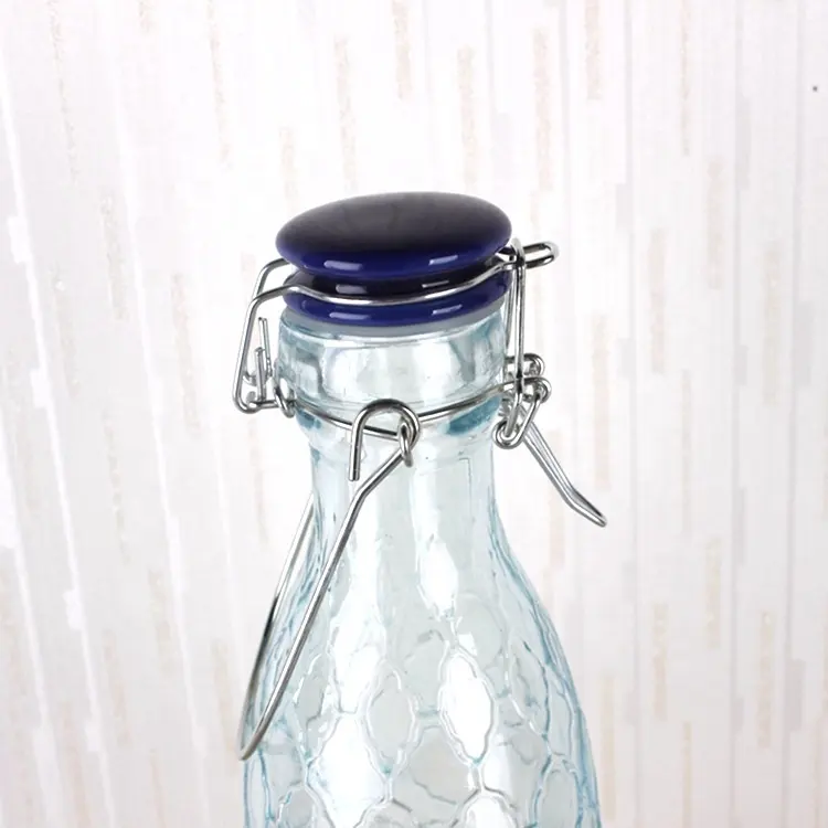סיטונאי 1000ml זכוכית נדנדה flip למעלה בקבוקים עם נדנדה למעלה מכסים