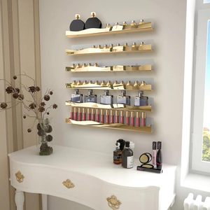 4 cái Vàng Acrylic sơn móng tay giá, 15 inch treo tường kệ sơn móng tay kệ, Kính mát tinh dầu lưu trữ hiển thị giá - Product Image 6