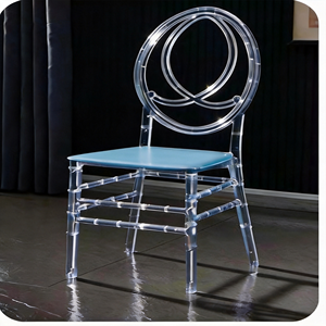 Chaise de mariage élégante en PC transparent - Design Chiavari Napoléon en cristal empilable pour hôtel, banquet, salon, appartement, extérieur - Product Image 5