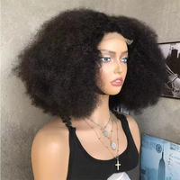 Perruque Afro Bouclée HD 200 Densité Fournisseur Pas Cher en Gros Letsfly Courte Afro Bouclée 4*4 Lace Wigs 100% Cheveux Humains pour Femmes Noires