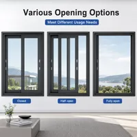 Ventana Corredera de Aluminio con Vidrio Templado Low-E Moderno, Resistente a Impactos de Huracanes, para Renovación de Casas y Villas de Lujo